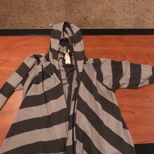 Black and gray hooded jacket